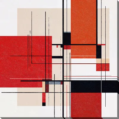 Картина маслом Красная абстракция №153