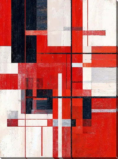 Картина маслом Красная абстракция №154