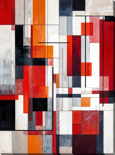 Картина маслом Красная абстракция №155