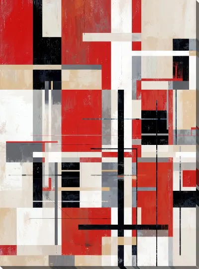 Картина маслом Красная абстракция №157