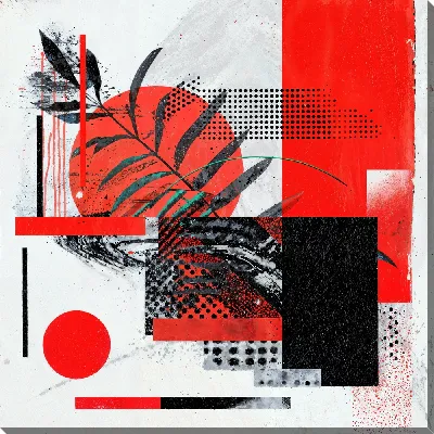 Картина маслом Красная абстракция №158