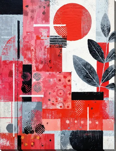 Картина маслом Красная абстракция №159