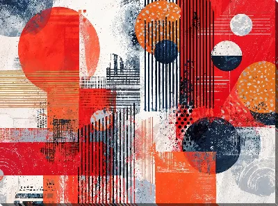 Картина маслом Красная абстракция №160