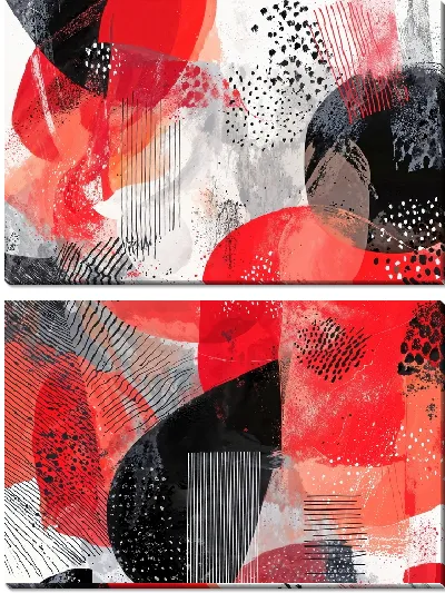 Модульная картина Красная абстракция №162