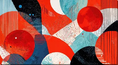 Картина маслом Красная абстракция №163