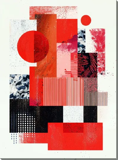 Картина маслом Красная абстракция №164