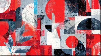 Картина маслом Красная абстракция №165