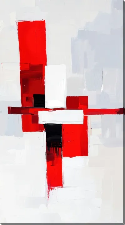 Картина маслом Красная абстракция №167