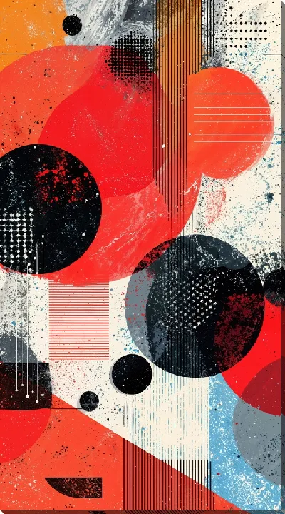 Картина маслом Красная абстракция №168