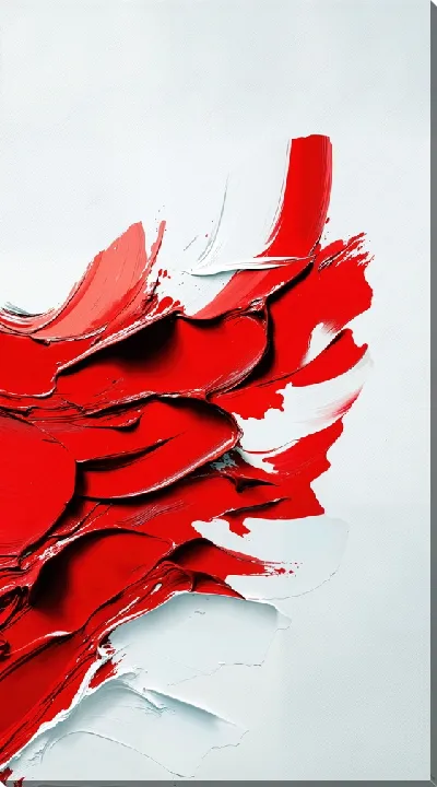 Картина маслом Красная абстракция №171