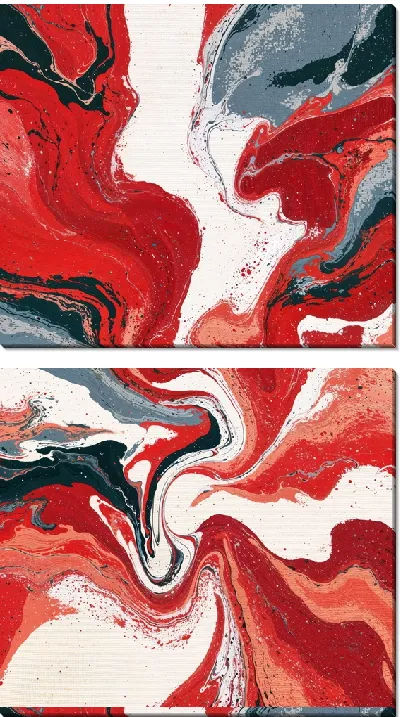 Модульная картина Красная абстракция №172