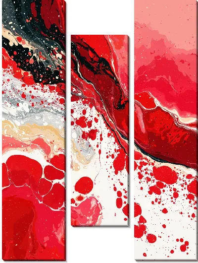 Модульная картина Красная абстракция №173