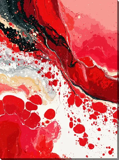 Картина маслом Красная абстракция №173