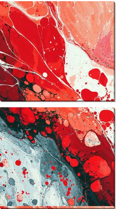 Модульная картина Красная абстракция №174