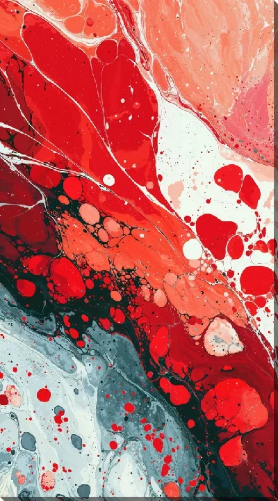 Картина маслом Красная абстракция №174