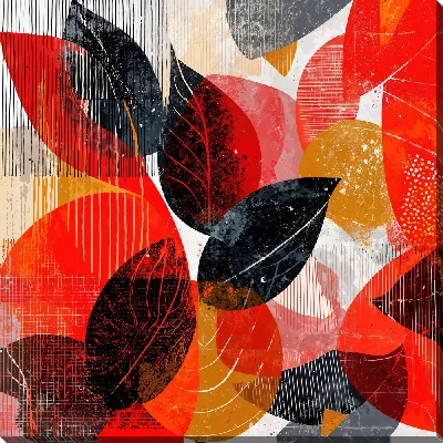 Картина маслом Красная абстракция №175