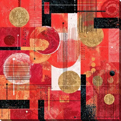 Картина маслом Красная абстракция №176