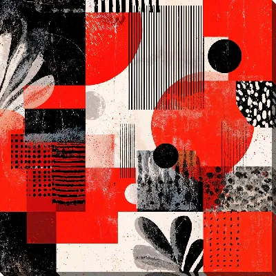 Картина маслом Красная абстракция №177