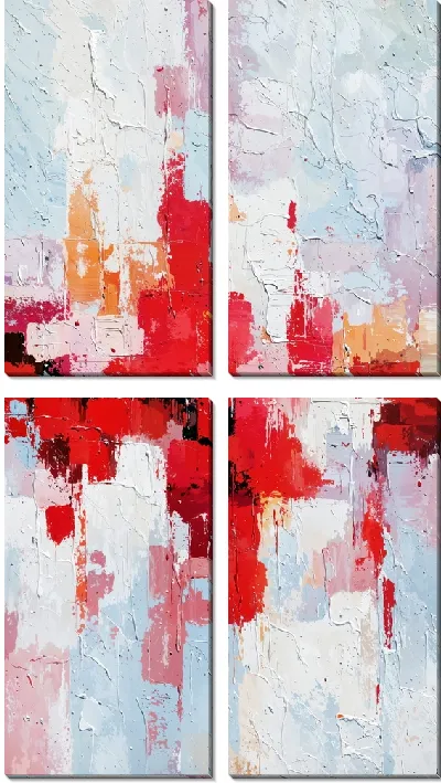 Модульная картина Красная абстракция №181