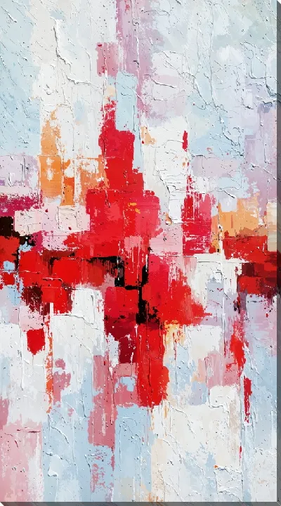 Картина маслом Красная абстракция №181