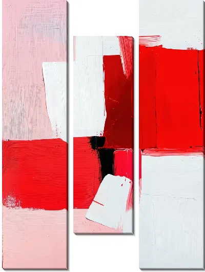 Модульная картина Красная абстракция №183