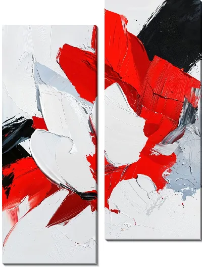 Модульная картина Красная абстракция №184