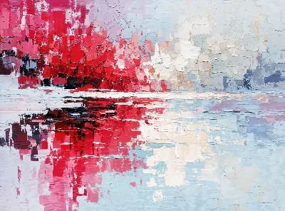 Красный абстрактный пейзаж №2