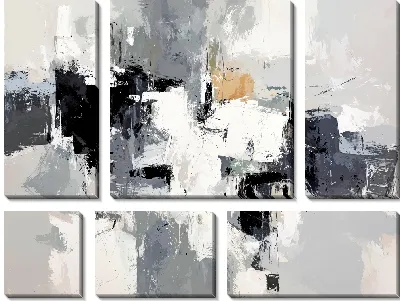 Модульная картина Серая абстракция №3