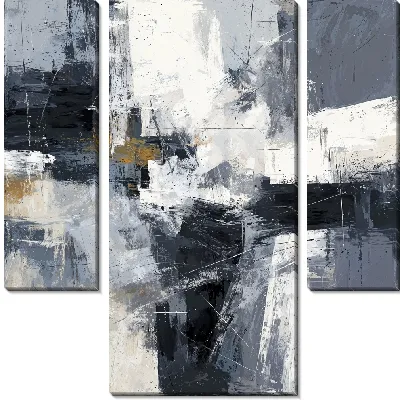 Модульная картина Серая абстракция №5
