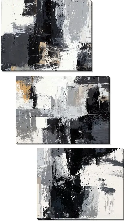 Модульная картина Серая абстракция №9