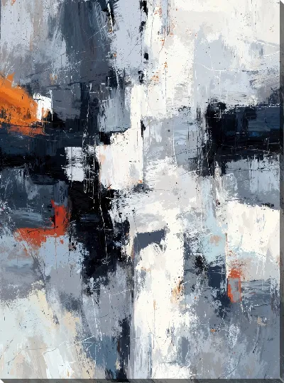 Картина маслом Серая абстракция №18