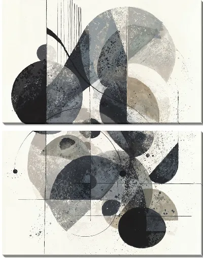 Модульная картина Серая абстракция №21