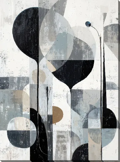 Картина маслом Серая абстракция №25