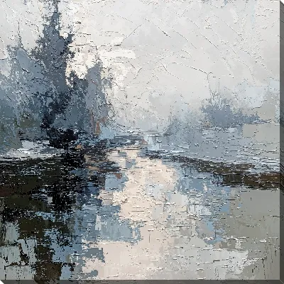 Картина маслом Серая абстракция №30