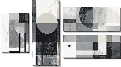 Модульная картина Серая абстракция геометрическая