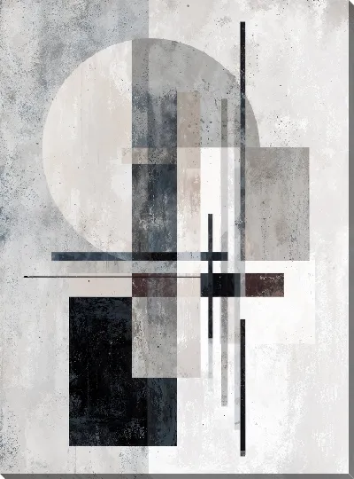 Картина маслом Абстракция геометрическая в серых тонах