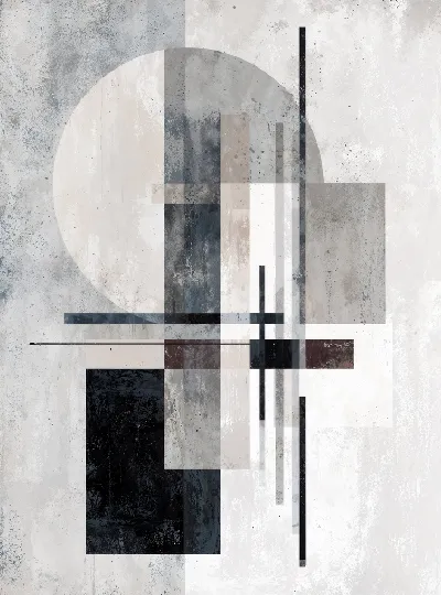 Плакат Абстракция геометрическая в серых тонах