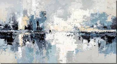 Картина маслом Абстрактный серый пейзаж