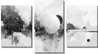 Модульная картина Серая абстракция №52