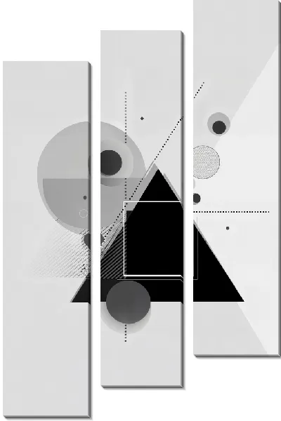 Модульная картина Серая абстракция №53