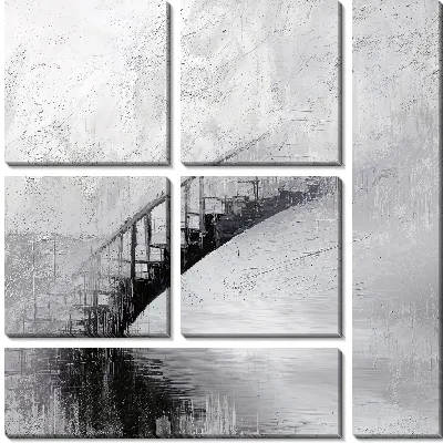 Модульная картина Серая абстракция №55