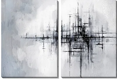 Модульная картина Серая абстракция №72