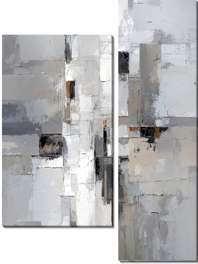 Модульная картина Серая абстракция №73