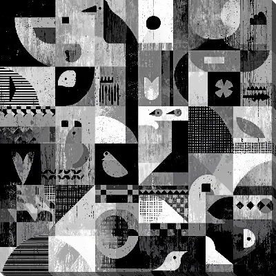 Картина маслом Серая абстракция №79