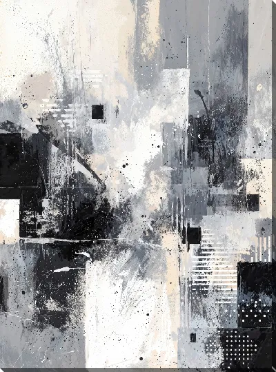 Картина маслом Серая абстракция №80