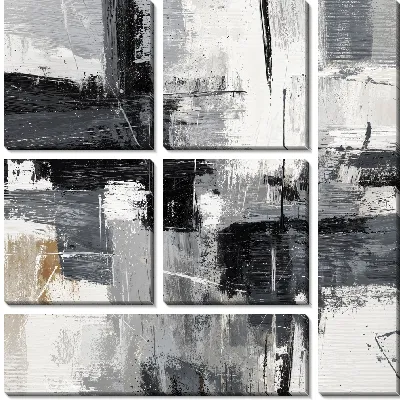 Модульная картина Серая абстракция №104
