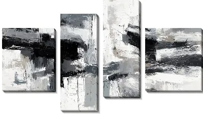 Модульная картина Серая абстракция №106