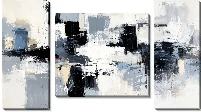 Модульная картина Серая абстракция №107