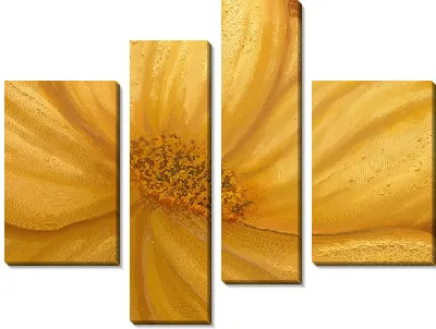 Модульная картина Золотые цветы №2