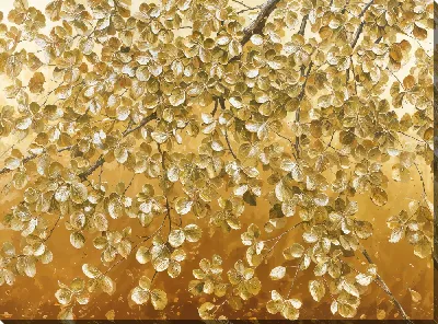 Картина маслом Золотые цветы №8